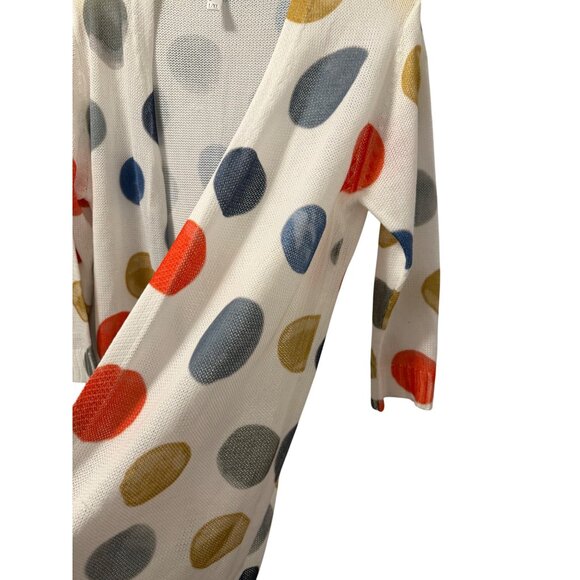 Ethyl Colorful Polka Dot Open Front Lightweight Cardigan Sz L/XL - Picture 4 of 12